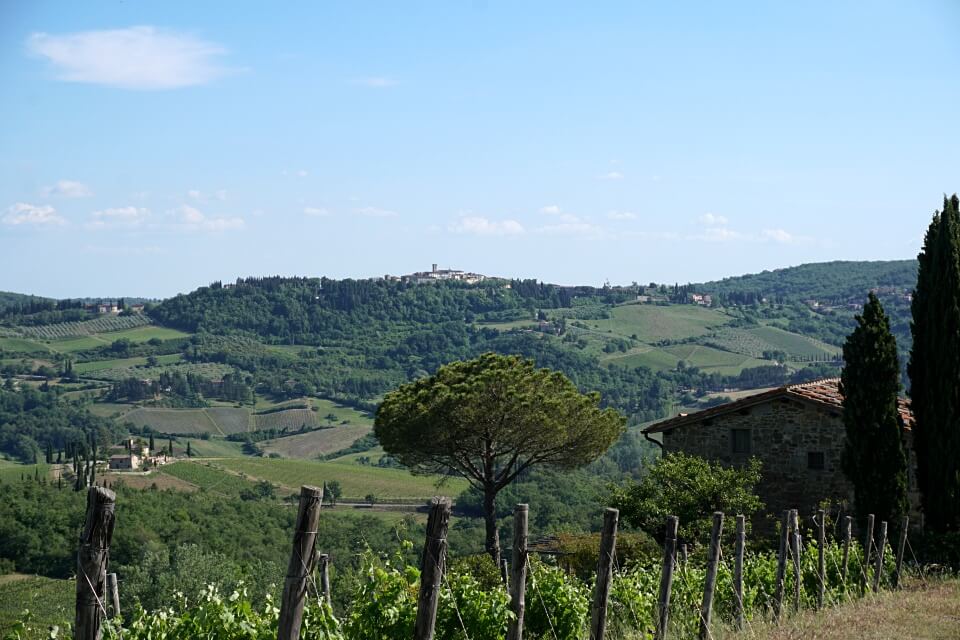 Ausblicke beim Wandern im Chianti Gebiet der Toskana