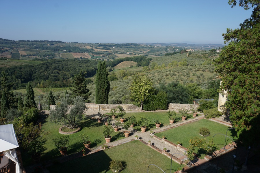 Ausblick von der Villa Talente in der Toskana