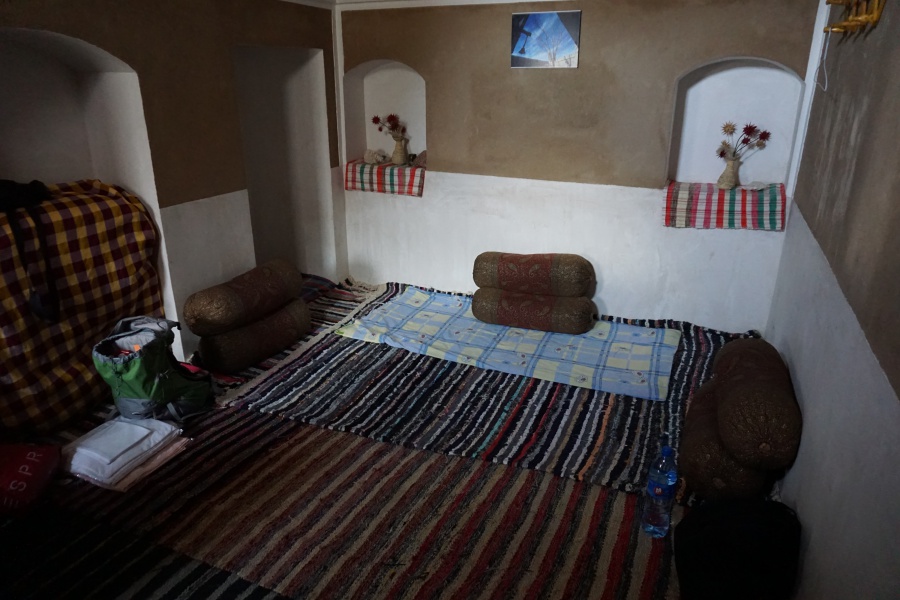 Unterkunft in der Barandaz Lodge in der Dasht-e Kavir Wueste im Iran