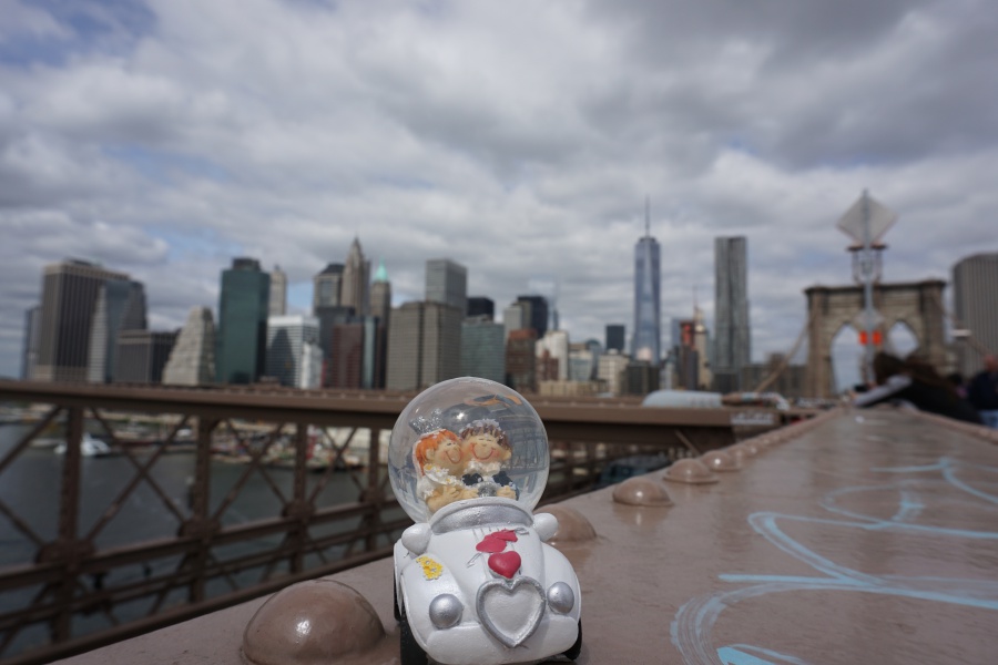 Unser Hochzeitsauto auf der Brooklyn Bridge