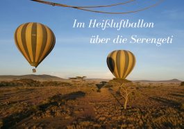 Im Ballon ueber die Serengeti in Tansania