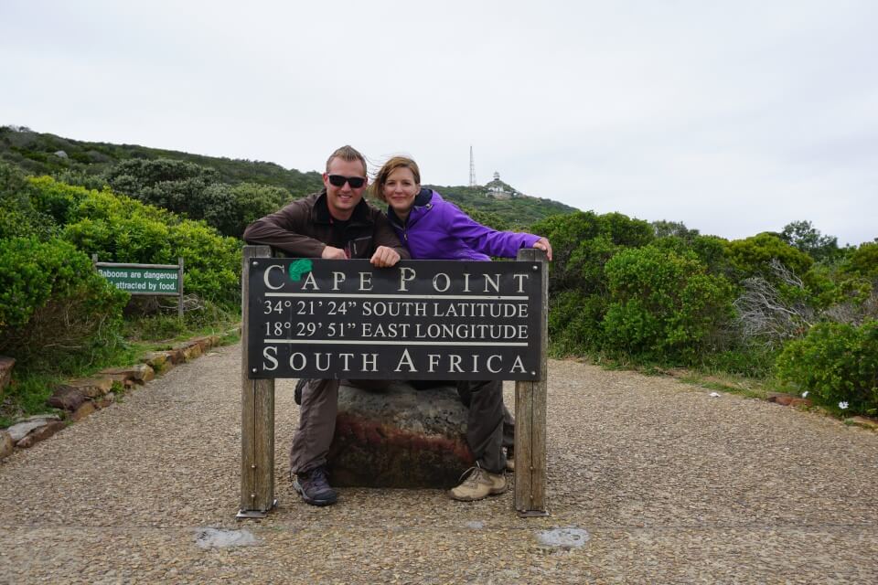 Lisa und Marco am Kap der guten Hoffnung in Suedafrika