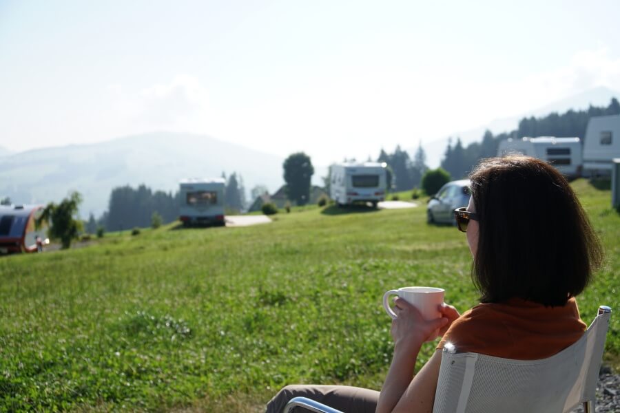 Lisa auf dem Campingplatz in Appenzell