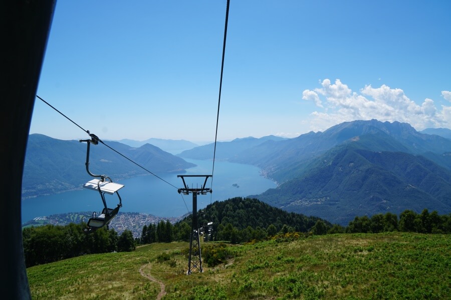 Seilbahn zum Aussichtspunkt Cimetta in Locarno am Lago Maggiore