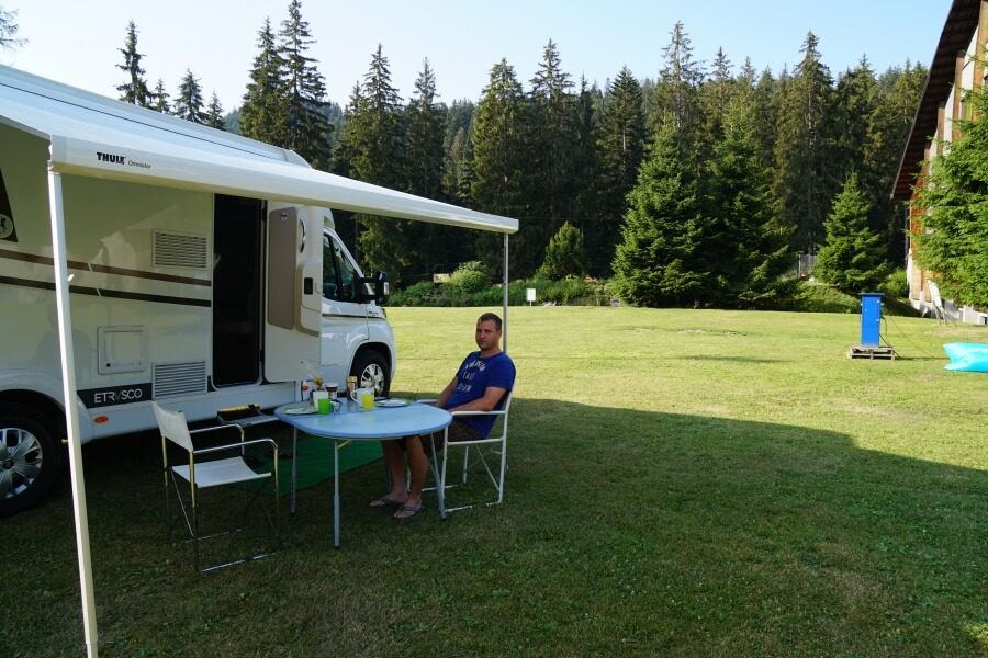 Campingplatz in Flims auf unserem Schweiz Roadtrip