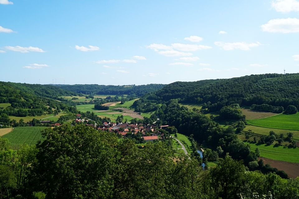 Ausblick von Langenburg auf das Jagsttal