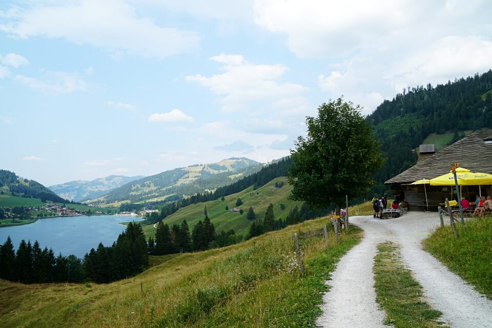 Alp Hubel Rippa und Ausblick auf den Schwarzsee