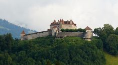 Schloss Greyerz in La Gruyeres in der Schweiz