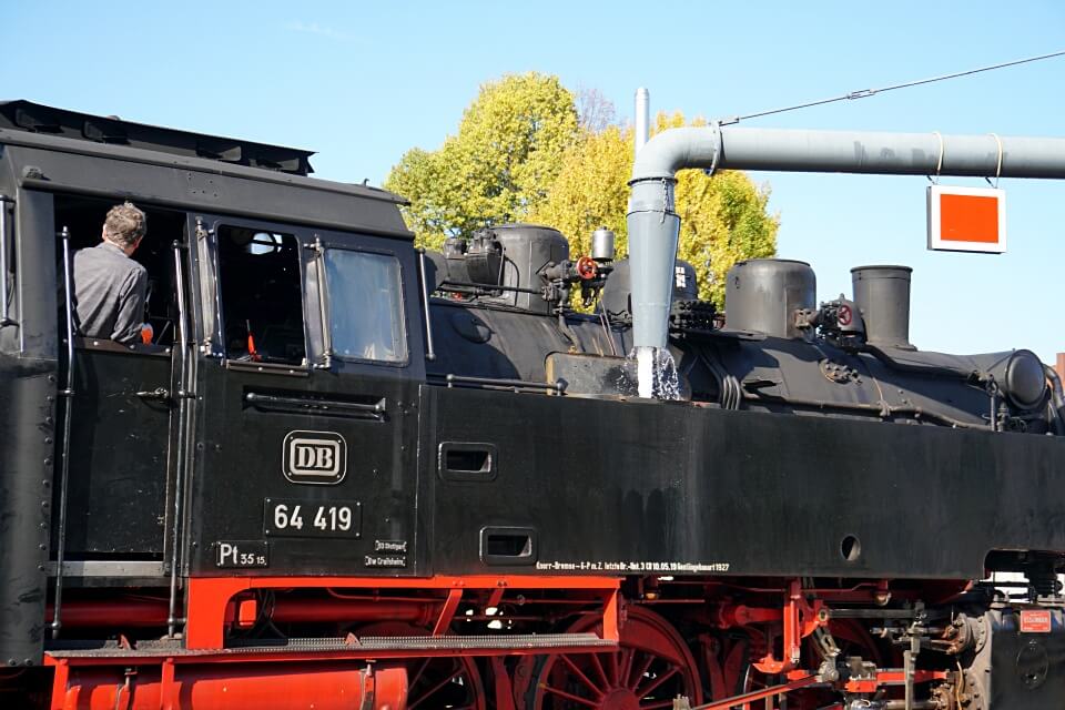 Die Dampflok der Schwaebischen Waldbahn in Welzheim