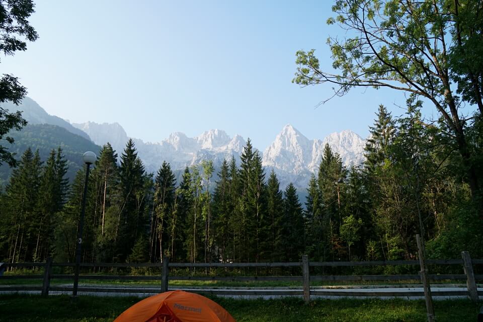 Ausblick von Camp Spik in Kranjska Gora Slowenien