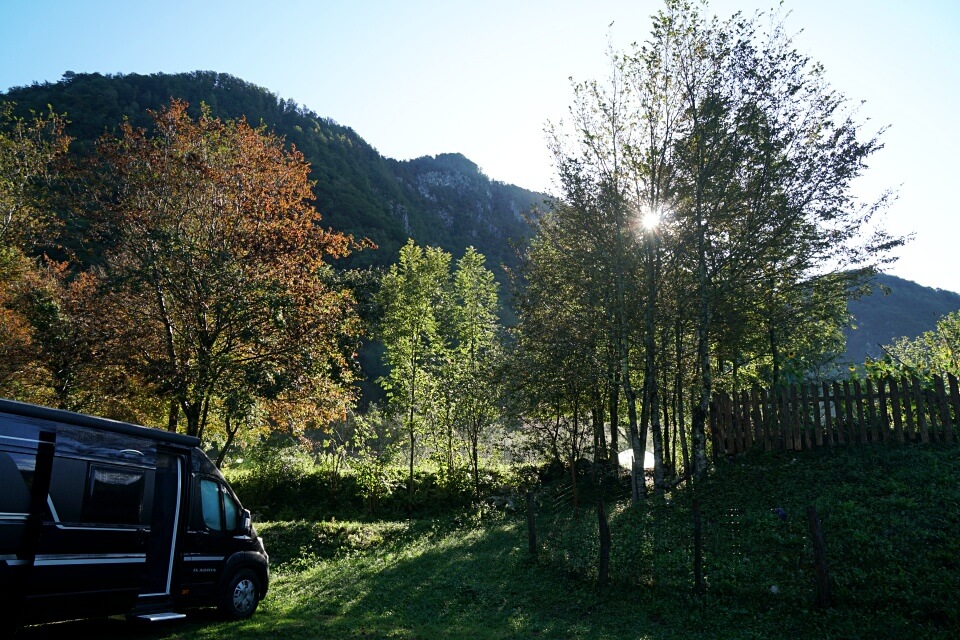 Camp Koren in Kobarid beim Camping im Triglav Nationalpark Slowenien 